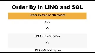 [LINQ vs SQL #5]  Order By and nth record  in LINQ and SQL