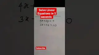 Solve linear equations in two variables in just seconds #maths #mathshorts