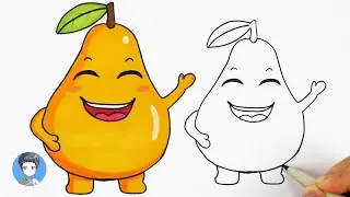 How to draw a cute pear