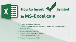 how to insert a tick symbols in ms excel 2019 by seven different ways