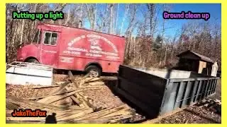 Putting Up A Dust To Dawn Light, And Cleaning Up Junk Behind The Dumpster!