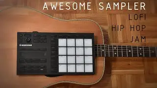 Maschine Mikro mk3 Lofi Hip Hop jam - sample chopping my own guitar track - feat bongo + maracas