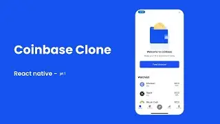 coinbase clone in react native - demo + custom tab bar