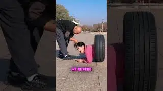 SHE DISAPPEARS INTO THIS TIRE! 😱🛞