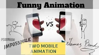 james boand vs mission impossible Animation funny Video on Two Different Phone Frame