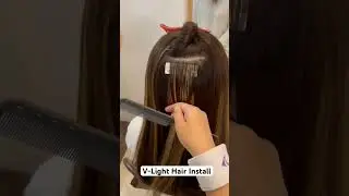 V-light extensions with V-light hair to install   #vlighthair #vlight #hairextensions