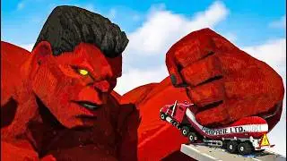 Cars vs Red Hulk vs Captain America | Teardown
