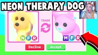 Trading *FIRST* NEON THERAPY DOG in Adopt Me!