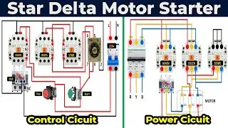Star Delta Starter Motor Connection Explained | star delta power and control wiring with timer