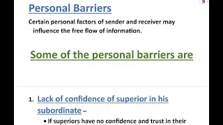 Barriers to effective communication - personal barrier | Communication | Directing | Chapter - 7