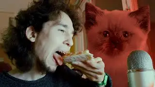 АСМР ЕМ КОТЯТ И СМОТРЮ ПИЦЦУ 