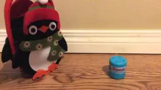 Cut penguin bag and frozen fashem pack