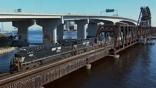 FREE Video Stock 4K – Jacksonville, FL Freight Train Acosta Bridge