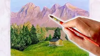 Как нарисвать пейзаж с горами.