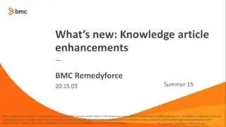 BMC Remedyforce - Enhancements to knowledge articles in Summer 15