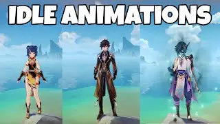All Polearm Character's Idle Animations (Xiangling, Zhongli and Xiao)