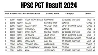 HPSC PGT Result 2024 | Cut Off Marks, Merit List