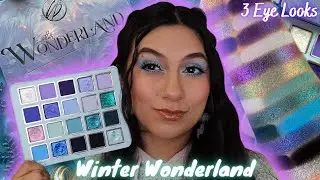 COSMIC BRUSHES WINTER WONDERLAND PALETTE REVIEW, COMPARISONS, AND 3 EYE LOOKS ❄️💜💙