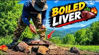 🔥 Cooking Sheep Lung Over an Open Fire in the Mountains! | Outdoor Cooking 