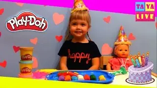 ПЛАСТИЛИН PLAY DOH ДЕЛАЕМ ТОРТ ДЛЯ КУКЛЫ, КАК МАМА✿ MAKING THE  PLAY DOH CAKE, LIKE MOMMY