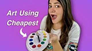 Tried Using Cheapest Plastic Watercolours 😱 Will I FAIL? 🥵
