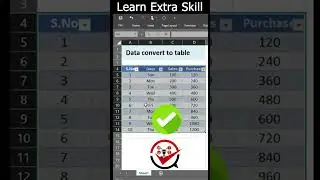 Data Convert to Table in Excel