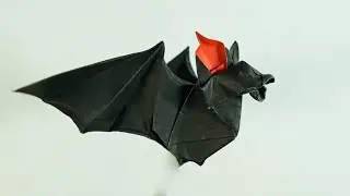 How to Fold an Easy Two-Color Origami Bat (No Cutting, Single Sheet) | Henry Pham