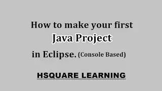 (Java) Create Console based project in Eclipse for Java