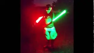 Backpack dance lightsabers
