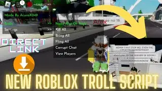 Roblox New Troll Script Fling all,Kill all,Bring all,Chat boom & Much more⭐️