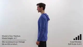 Custom NEXT LEVEL 50/25/25 HOODED LONG SLEEVE T Shirt Style 6021 360° Product Video by Coed Monkey