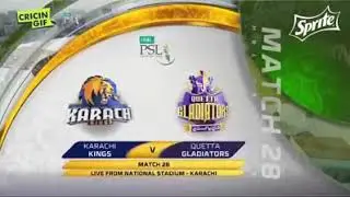 HBL PSL 2019 Match b/w Karachi Kings and Quetta Gladiators Highlights at Karachi Pakistan Match 28