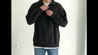 2장묶음 (1+1) 오버핏 골지 반집업 니트 맨투맨