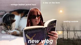a day at the farm, enjoying nature, finally reading harry potter & a vintage leather jacket haul