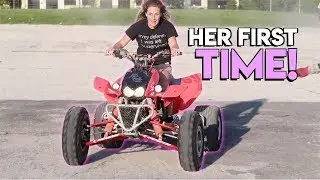 Girls First Time Riding a 4 Wheeler Get's WILD!