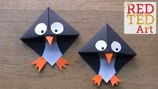 Easy Paper Penguin Corner Bookmark Crafts