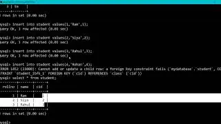 Referential Integrity Constraints in MySQL