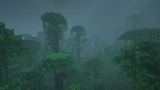 Minecraft - Relaxing Music With Soft Rain in Jungle 1H