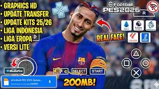 Light‼️ eFootball PES 2026 PPSSPP Lite (Android/iOS) Offline Indonesian & European League HD Grap...