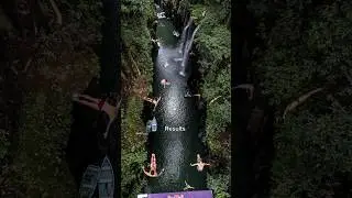 Mass Cliff Dive into a gorge in Japan! How many divers did you count? 🤯📸 