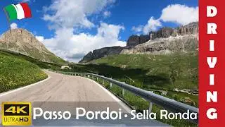 Driving in Italy 23: Passo Pordoi (Sella Ronda) 4K 60fps