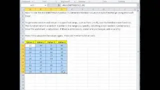 00161 - How To Use The RANDBETWEEN Function To Generate Random Values In A Specified Range Using Mic