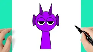 Como desenhar o Durple Purple - Incredibox Sprunki