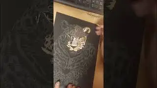 This #leopard #drawing will need another day to finish #scratchcards #sketching
