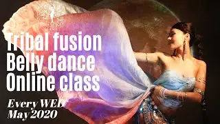Tribal fusion belly dance online class by Nashwa