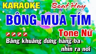 Karaoke Bông Mua Tím (Beat Hay) Tone Nữ Nhạc Sống (Bbm) Hoài Phong Organ