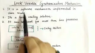 Lock Variable Synchronization Mechanism | Busy waiting Simplest Mechanism | Operating System