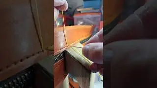 изготовление кожаной сумки седельный шов с узлом