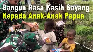 Bangun Rasa Kasih Sayang Kepada Anak-Anak Papua, Satgas TNI Bagikan Snack Gratis