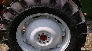 Rust-oleum Farm implement gray applied with a brush. Painting ford tractor wheels.